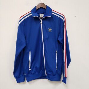 adidas Blue Performance Jacket with Red and White Accents